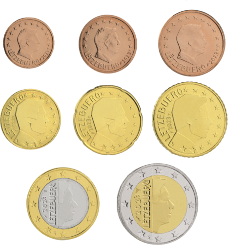 2023 Liuksemburgas UNC Euro monetų rinkinys (1)