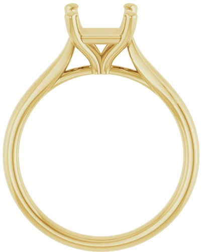 14K Yellow 7 mm Asscher Engagement Ring Mounting (2)