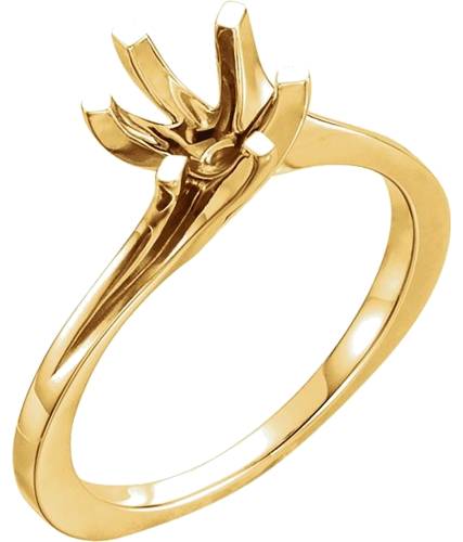 Sužadėtuvių Žiedas „Solitaire“ 585 Geltonojo Aukso Round 6.5mm (1)