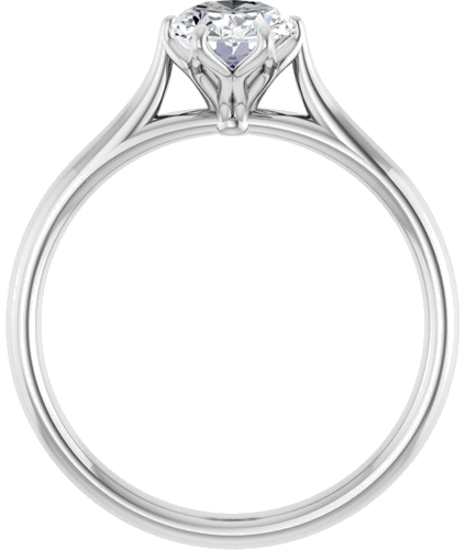 14K White 8x6 mm Oval Engagement Ring Mounting (7)