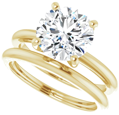 14K Yellow  8.8 mm Round Solitaire Engagement Ring Mounting (10)