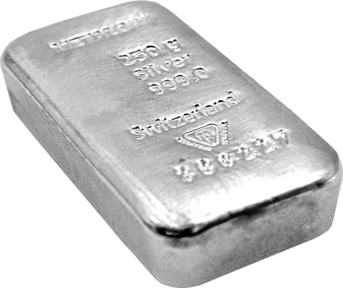 250 гр. Сребърно кюлче Metalor Швейцария (3)