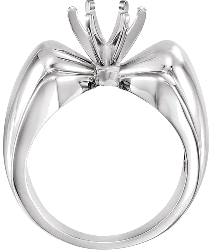 14K White 6.5 mm Round Engagement Ring Mounting (2)