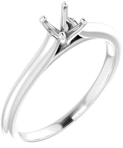 Sužadėtuvių Žiedas „Solitaire“ 585 Baltojo Aukso Round 4.4mm (1)