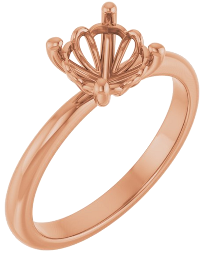14K Rose 7 mm Round Solitaire Engagement Ring Mounting (1)