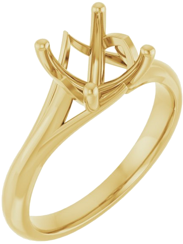 14K Yellow 8 mm Round Solitaire Engagement Ring Mounting (1)