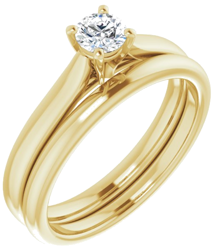 14K Yellow 4.1 mm Round Engagement Ring Mounting (6)
