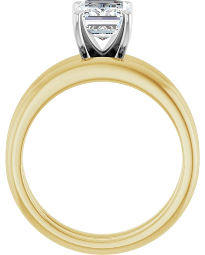 14K Yellow   White  8x6 mm Emerald Solitaire Engagement Ring Mounting (7)