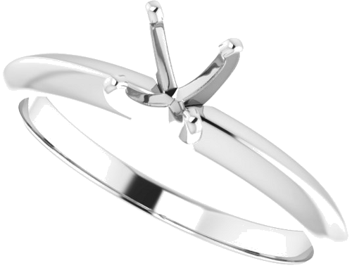 Platinum 5-5.3 mm Round 4-Prong Light Solitaire Ring Mounting (5)