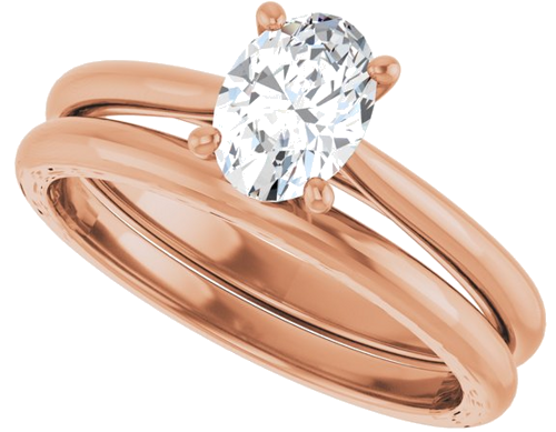 14K Rose 7x5 mm Oval Solitaire Engagement Ring Mounting (10)