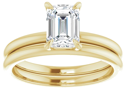 Sužadėtuvių Žiedas „Solitaire“ 417 Geltonojo Aukso Emerald 7mm x 5mm (8)