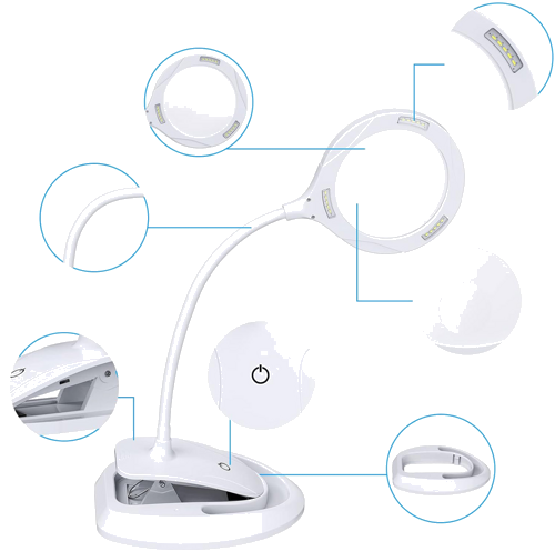 Настольная лупа-лампа 5x, 10x (3)