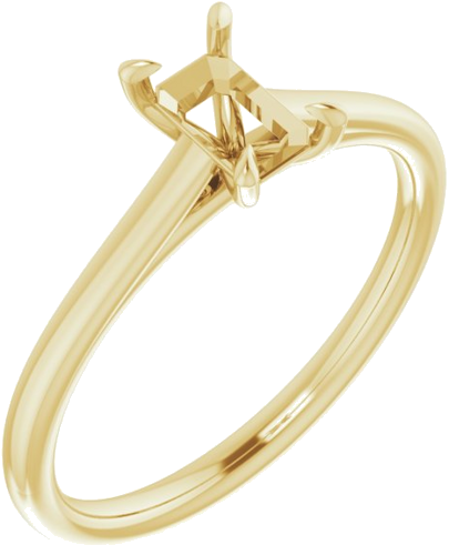 Sužadėtuvių Žiedas „Solitaire“ 585 Geltonojo Aukso Emerald 6mm x 4mm (1)