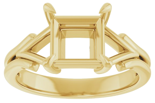 Sužadėtuvių Žiedas „Solitaire“ 585 Geltonojo Aukso Square 7mm (3)