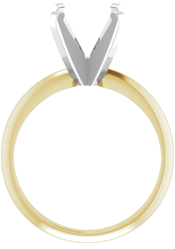 14K Yellow White 8.7-9.2 mm Round 4-Prong Solitaire Engagement Mounting (2)