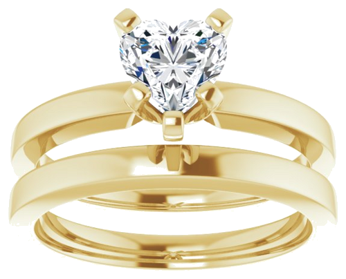 14K Yellow 6x6 mm Heart Solitaire Engagement Ring Mounting (8)