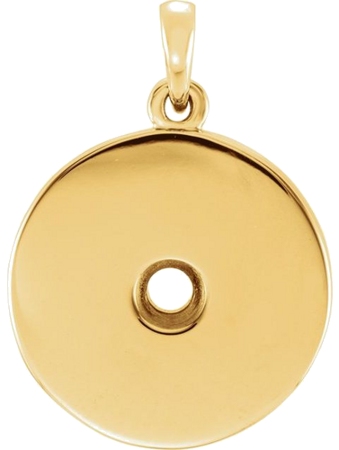 14K Yellow 3 mm Round Disc 16-18  Necklace Mounting (1)