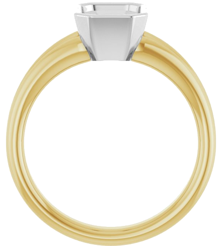 Sužadėtuvių Žiedas „Bezel-Set Solitaire“ 585 Baltojo Ir Geltonojo Aukso Emerald 8mm x 6mm (2)