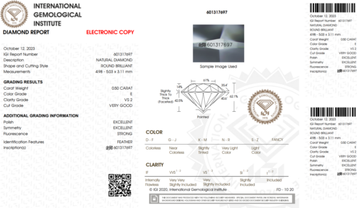 0.50 ct. Круглый бриллиант E-VS2 Very Good Cut (2)