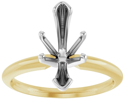 Sužadėtuvių Žiedas „V-End Solitaire“ 585 Baltojo Ir Geltonojo Aukso Marquise 13mm x 6mm (3)