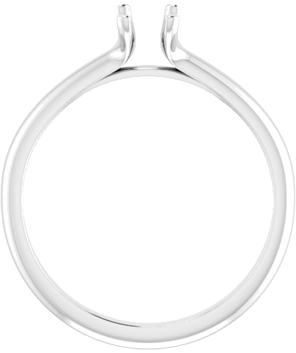 14K White 6x4 mm Emerald Solitaire Engagement Ring Mounting (2)