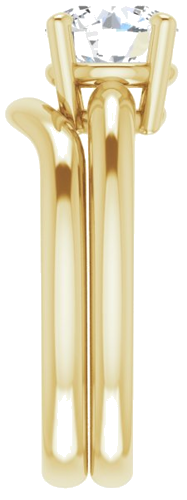 Sužadėtuvių Žiedas „Solitaire“ 585 Geltonojo Aukso Round 7.4mm (9)