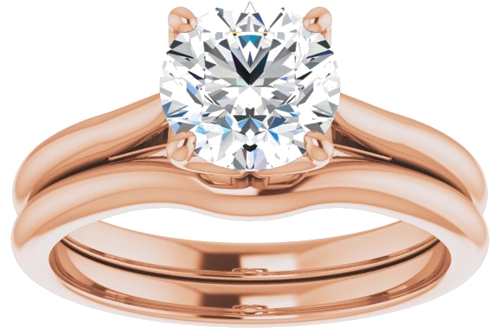 14K Rose  7 mm Round Solitaire Engagement Ring Mounting (8)