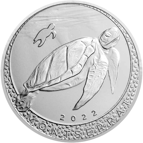 1 oz Морская черепаха 2022 Карибские острова 2 доллара серебряная монета (1)