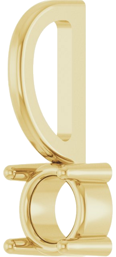 14K Yellow 4 mm Round Solitaire Charm Pendant Mounting (2)