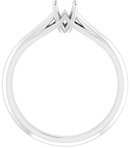 14K White 4.1 mm Round Solitaire Engagement Ring Mounting (2)