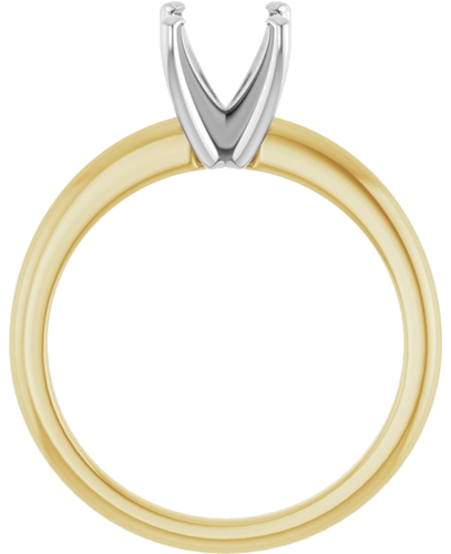 Sužadėtuvių Žiedas „Solitaire“ 585 Baltojo Ir Geltonojo Aukso Round 7mm (2)