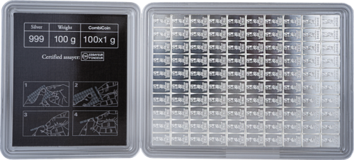 100 x 1 g CombiCoin™ 2012 Cooks Islands 1 Dollar Silver coin Valcambi (2)