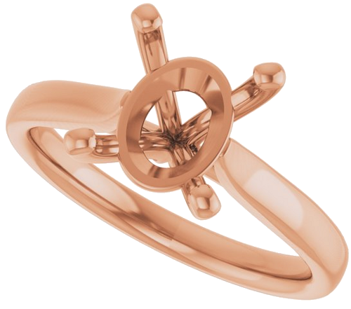 Sužadėtuvių Žiedas „Solitaire“ 585 Rožinis Aukso Oval 10mm x 8mm (5)