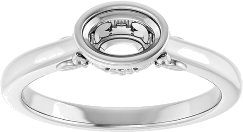 Sužadėtuvių Žiedas „Bezel-Set“ 925 Sidabro Oval 6mm x 4mm (3)