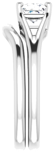 Sužadėtuvių Žiedas „Split Shank“ 585 Baltojo Aukso Square 4.5mm (9)