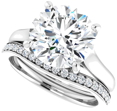 18K White 10 mm Round Solitaire Engagement Ring Mounting (10)