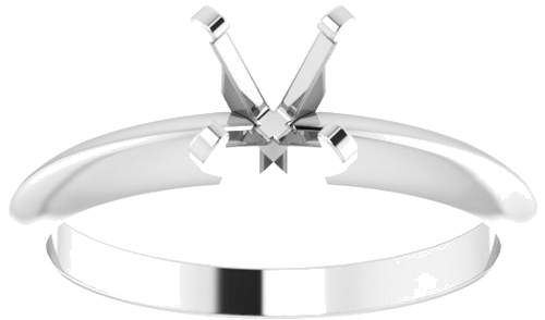 14K White 5.0-5.3 mm Round 4-Prong Solitaire Engagement Mounting (3)