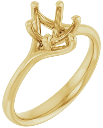 Sužadėtuvių Žiedas „Solitaire“ 750 Geltonojo Aukso Oval 8mm x 6mm (1)