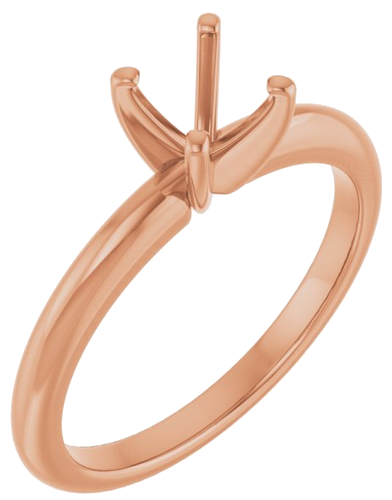 Sužadėtuvių Žiedas „Solitaire“ 585 Rožinis Aukso Round 5.8mm (1)