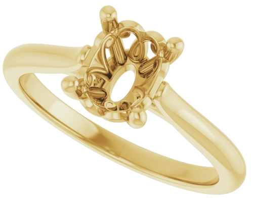 Sužadėtuvių Žiedas „Solitaire“ 585 Geltonojo Aukso Oval 8mm x 6mm (5)