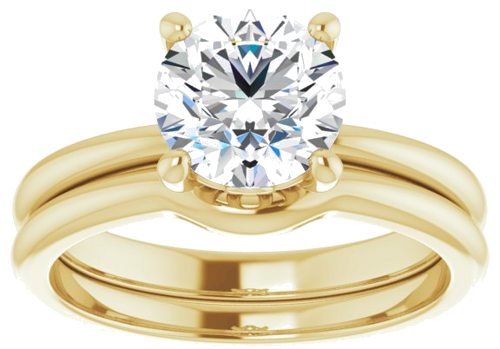 Sužadėtuvių Žiedas „Solitaire“ 585 Geltonojo Aukso Round 7.4mm (8)