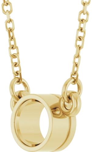 14K Yellow 4.5 mm Round Bezel-Set Solitaire 18  Necklace Mounting (2)