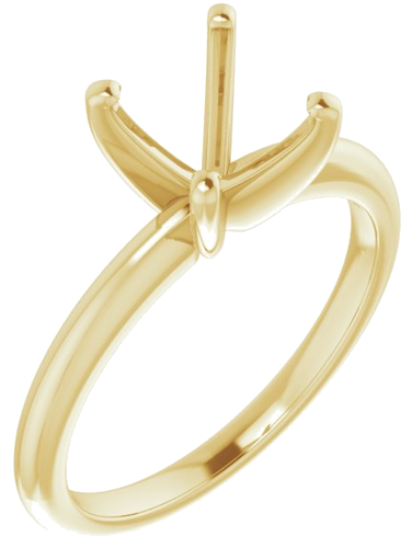 14K Yellow  6 mm Square Solitaire Engagement Ring Mounting (1)