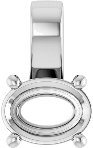 Continuum Sterling Silver 8x6 mm Oval Pendant Mounting (1)