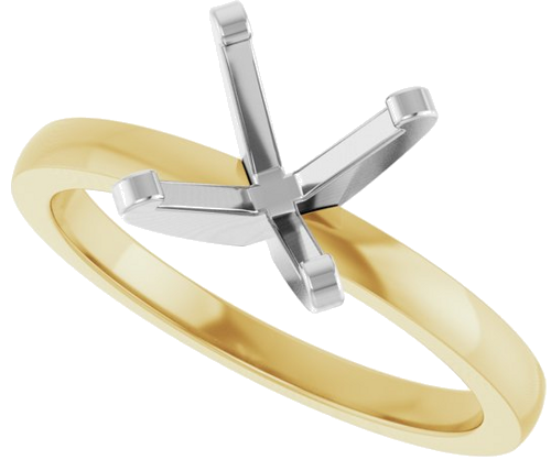 Sužadėtuvių Žiedas „Solitaire“ 585 Baltojo Ir Geltonojo Aukso Round 8mm (5)