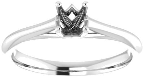 Sužadėtuvių Žiedas „Solitaire“ 585 Baltojo Aukso Round 4.4mm (3)