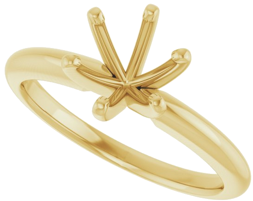 Sužadėtuvių Žiedas „Solitaire“ 585 Geltonojo Aukso Round 7.3mm x 7.7mm (9)