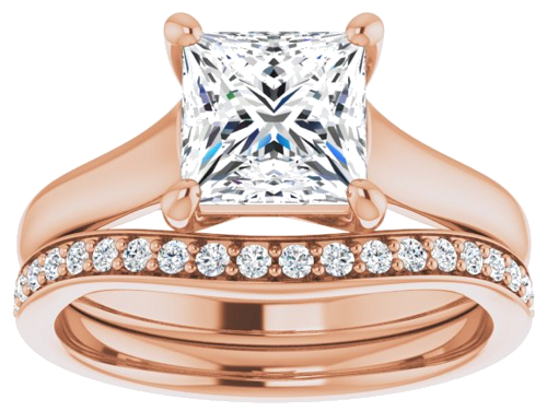 Sužadėtuvių Žiedas „Solitaire“ 585 Rožinis Aukso Square 6.5mm (8)