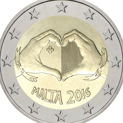 2016 Мальта Солидарность через любовь монета 2 евро (2)