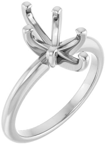 14K White  12x6 mm Marquise Solitaire Engagement Ring Mounting (1)